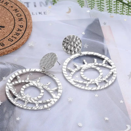 Fashion Alloy Openwork Contour Eye Earrings Nhdp150521