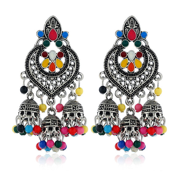Fashion Alloy Star Tassel Earrings With Diamond Accent Bohemian Dangle Earrings For Women