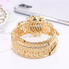 Fashion Alloy Women's Round Dial Pointer Watch With Diamond Claw Chain