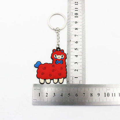 Fashion Alpaca Pvc Metal Epoxy Bag Pendant Keychain