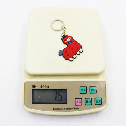 Fashion Alpaca Pvc Metal Epoxy Bag Pendant Keychain