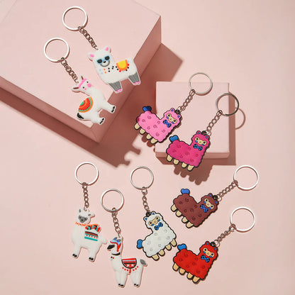 Fashion Alpaca Pvc Metal Epoxy Bag Pendant Keychain