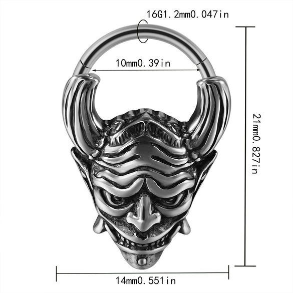 Fashion Ancient Silver Butterfly Nose Ring Stainless Steel Geometric Style With Polishing Also Ghost Head Cow Head Earrings And Bat Puncture Buckle Nose Ring