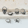 Fashion Ancient Silver Butterfly Nose Ring Stainless Steel Geometric Style With Polishing Also Ghost Head Cow Head Earrings And Bat Puncture Buckle Nose Ring