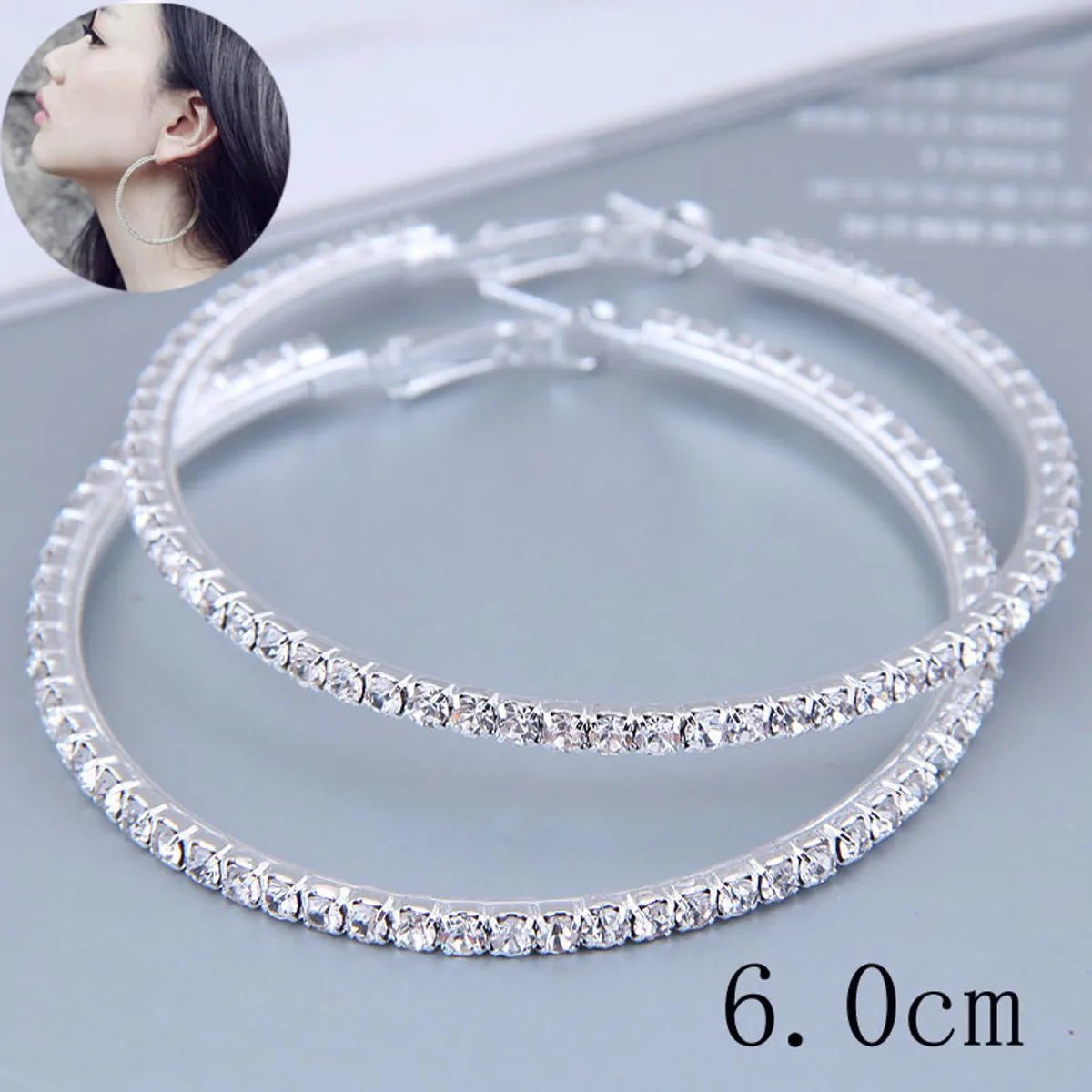 Fashion And Concise Ol Full Diamond Large Circle High Quality Earrings