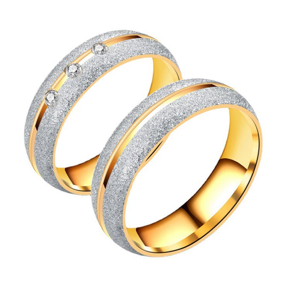 Fashion And Popular Frosted Diamondencrusted Titanium Steel Couple's Ring Niche Design Allmatch Men's And Women's Ring Jewelry