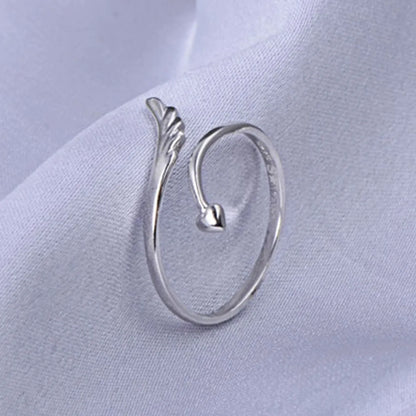 Fashion Angel Wings Heart Shape Alloy Plating Open Ring 1 Piece