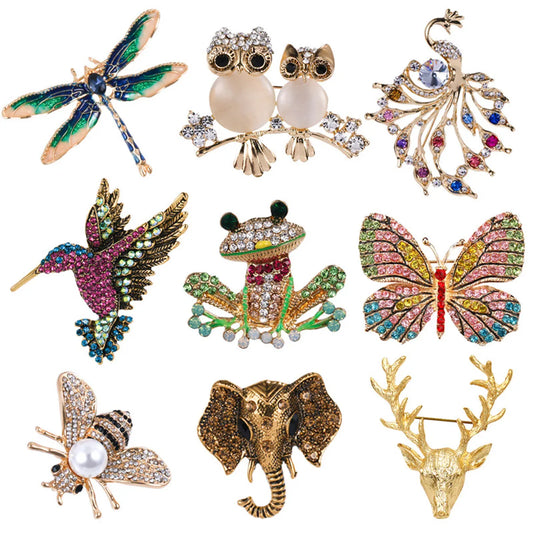 Fashion Animal Alloy Plating Diamond Women'S Brooches