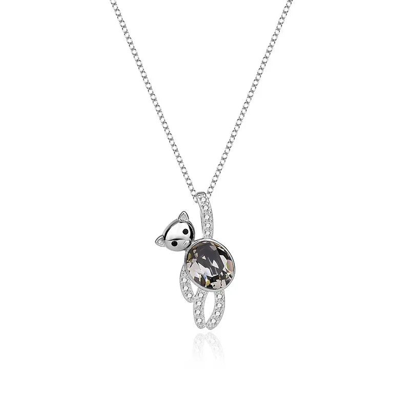 Fashion Animal Austrian Crystal Sterling Silver Bear Pendant Necklace 1 Piece