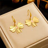 Fashion Animal Insect Titanium Steel Gold Plated Pendant Earrings For Women