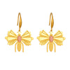 Fashion Animal Insect Titanium Steel Gold Plated Pendant Earrings For Women
