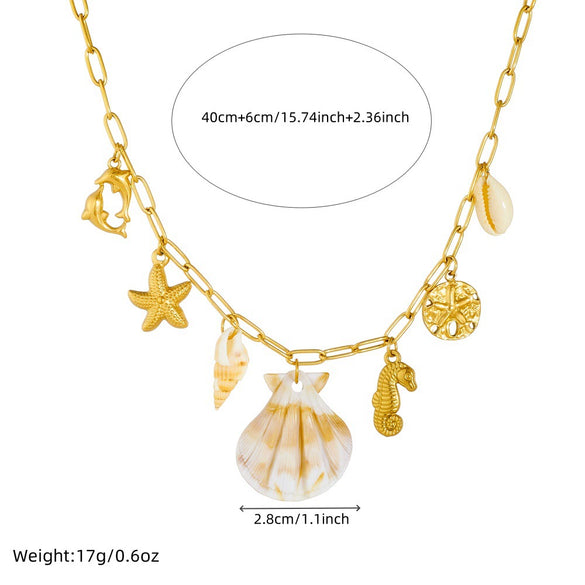 Fashion Animal Pattern Stainless Steel Goldplated Pendant Necklace For Women