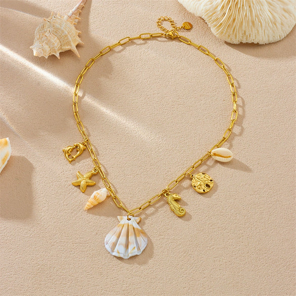 Fashion Animal Pattern Stainless Steel Goldplated Pendant Necklace For Women