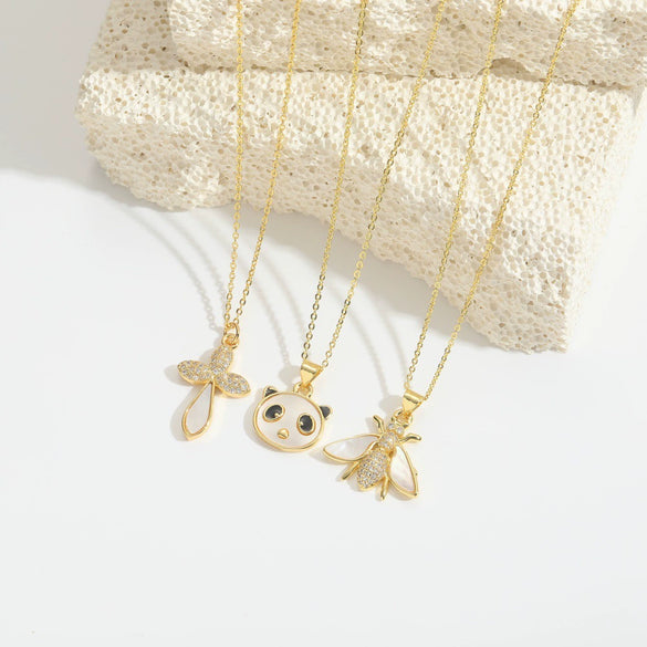 Fashion Animal Series Panda Head Pendant Clavicle Chain For Women