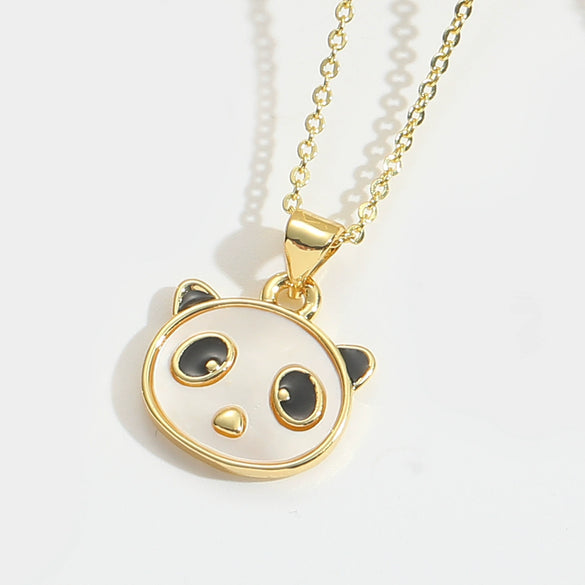 Fashion Animal Series Panda Head Pendant Clavicle Chain For Women