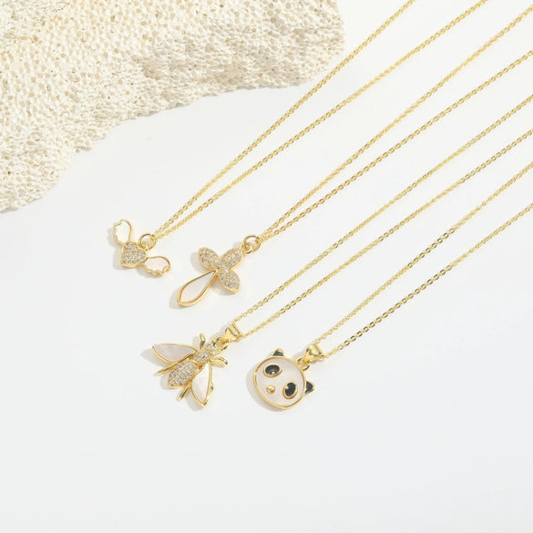 Fashion Animal Series Panda Head Pendant Clavicle Chain For Women