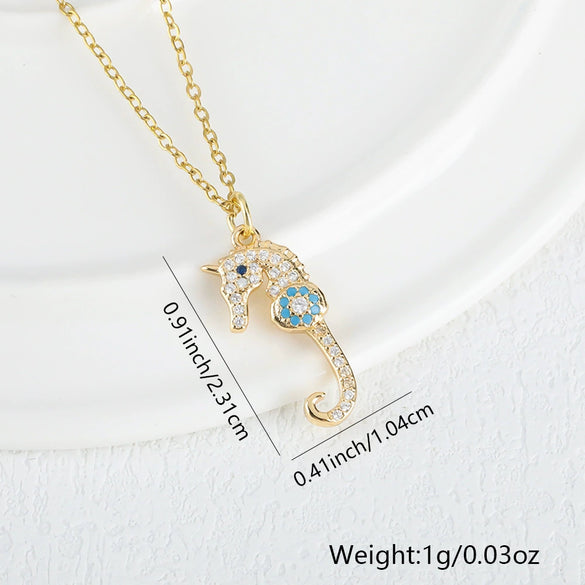 Fashion Animal Snake Pendant Necklace Copper Plated 18K Gold Microinlaid Color Zirconium