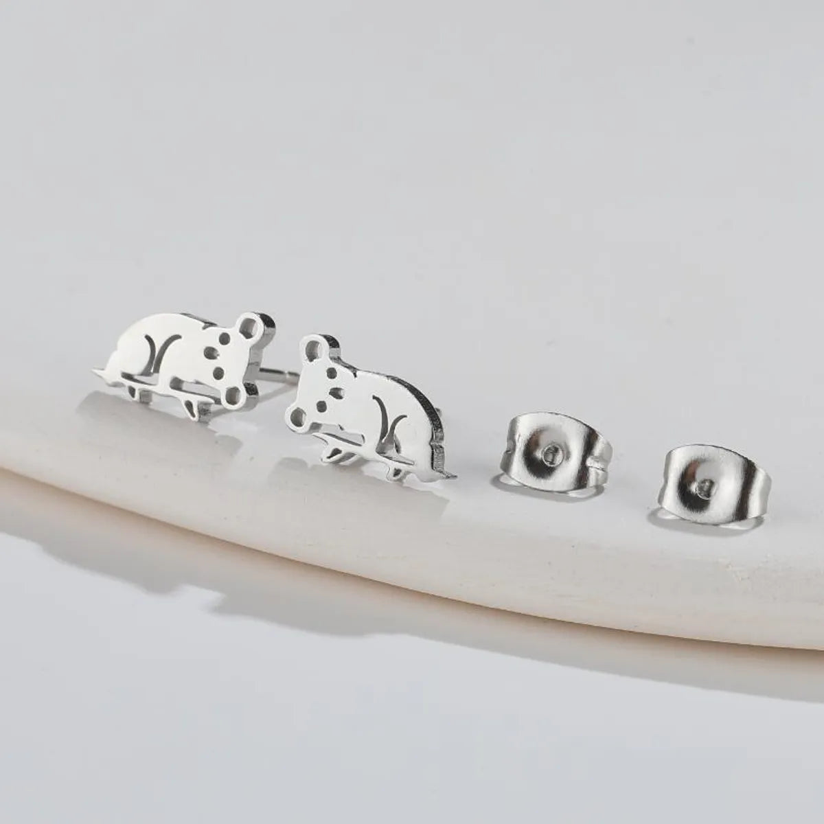 Fashion Animal Titanium Steel Ear Studs 1 Pair