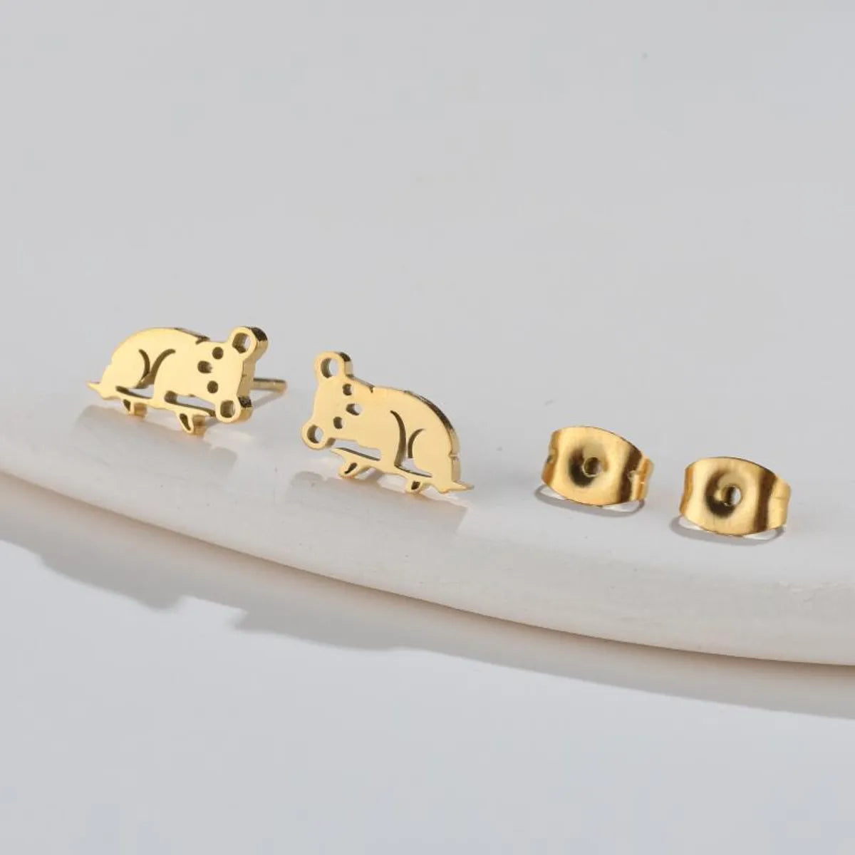 Fashion Animal Titanium Steel Ear Studs 1 Pair