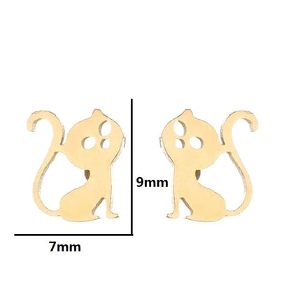 1 Pair Fashion Animal Hollow Out 304 Stainless Steel 18K Gold Plated Ear Studs