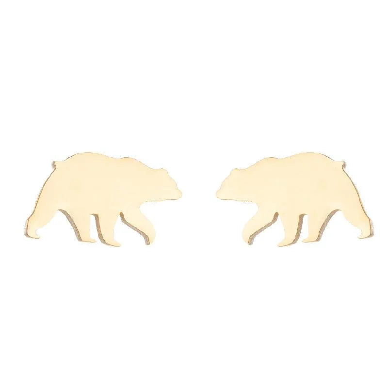 1 Pair Fashion Animal Hollow Out 304 Stainless Steel 18K Gold Plated Ear Studs