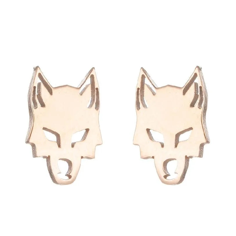 1 Pair Fashion Animal Hollow Out 304 Stainless Steel 18K Gold Plated Ear Studs