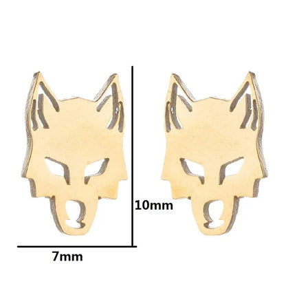 1 Pair Fashion Animal Hollow Out 304 Stainless Steel 18K Gold Plated Ear Studs