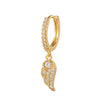 Fashion Animal Wings Copper Inlaid Zircon Drop Earrings 1 Piece