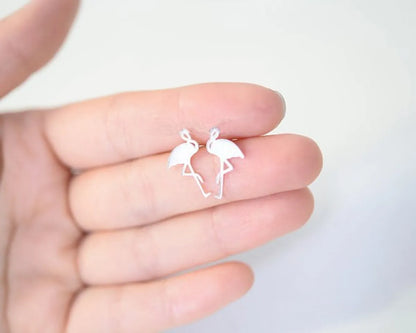 Fashion Animals Brushed Red-crowned Crane Flamingo Long-legged Crane Earrings Wholesale