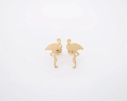 Fashion Animals Brushed Red-crowned Crane Flamingo Long-legged Crane Earrings Wholesale