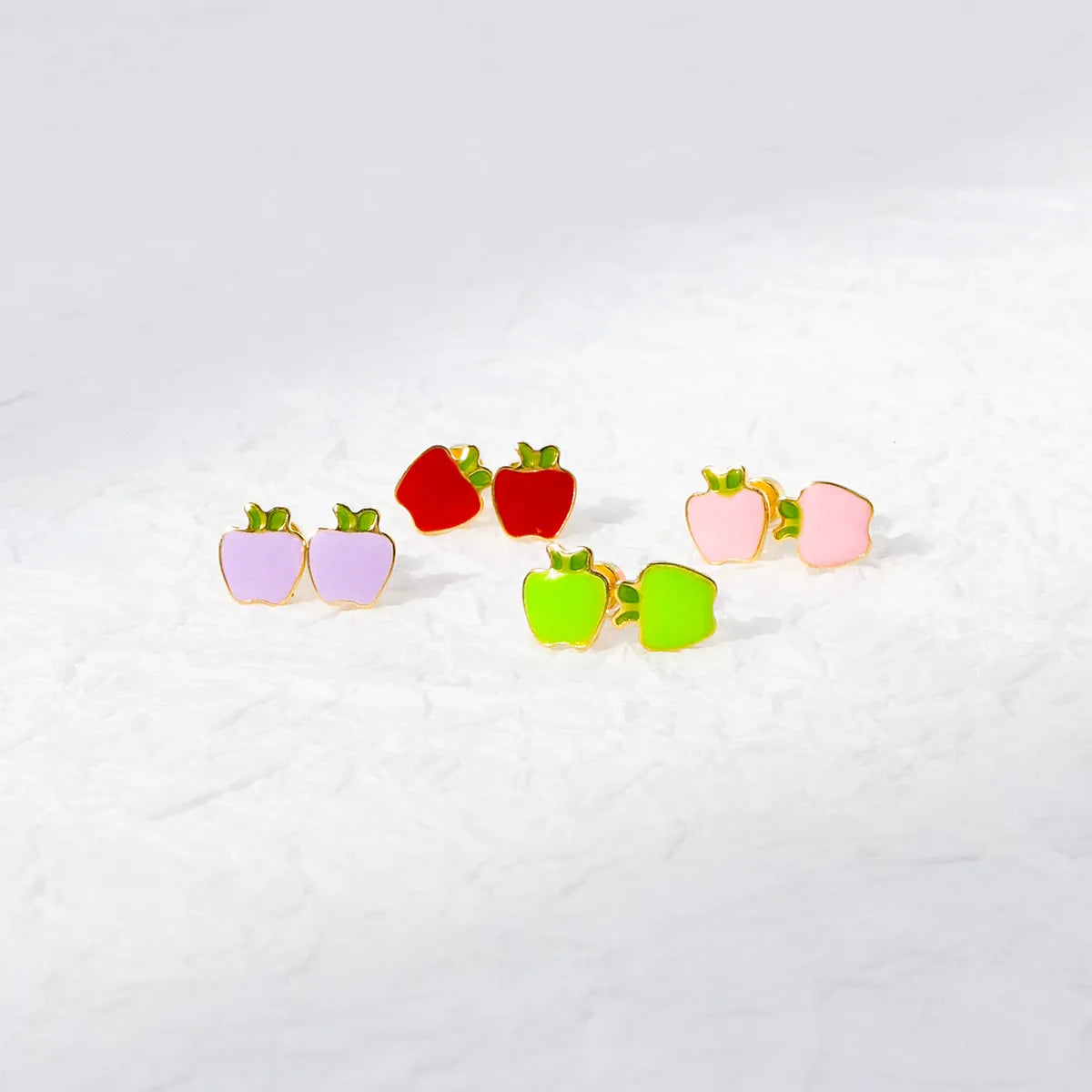 Fashion Apple Stainless Steel Ear Studs