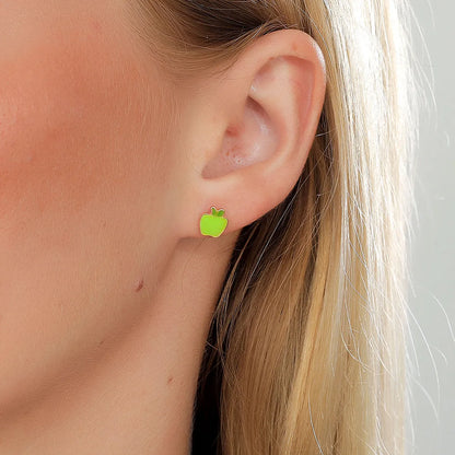 Fashion Apple Stainless Steel Ear Studs