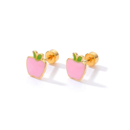 Fashion Apple Stainless Steel Ear Studs