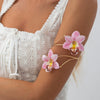 Fashion Artificial Flower Arm Bracelet Sweet Ins Style Plumeria Fabric Wax Line Handmade