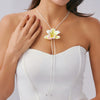 Fashion Artificial Flower Necklace Choker Handmade With Skin Wax Thread And Fabric Flowers