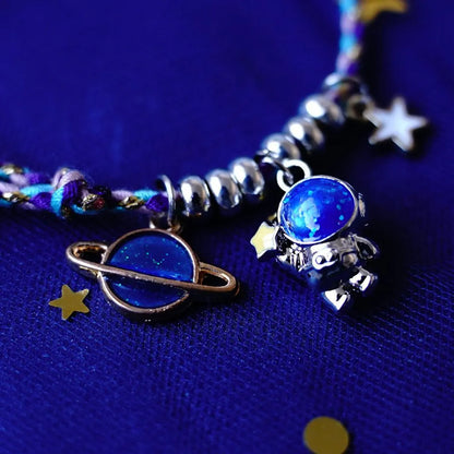 Fashion Astronaut Star Alloy Knitting Bracelets