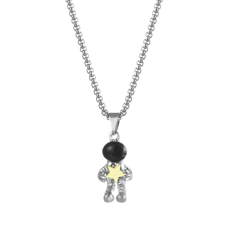 Fashion Astronaut Star Titanium Steel Pendant Necklace 1 Piece