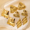 Fashion Asymmetrical Titanium Steel Earrings With Electroplating For Women