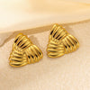 Fashion Asymmetrical Titanium Steel Earrings With Electroplating For Women