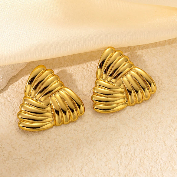 Fashion Asymmetrical Titanium Steel Earrings With Electroplating For Women