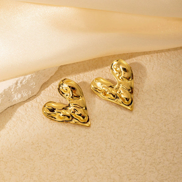 Fashion Asymmetrical Titanium Steel Earrings With Electroplating For Women