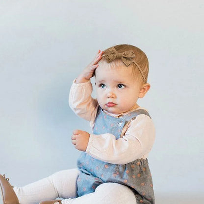 Fashion Baby Nylon Soft Seamless Hairband European And American Baby Plaid Bowknot Headband