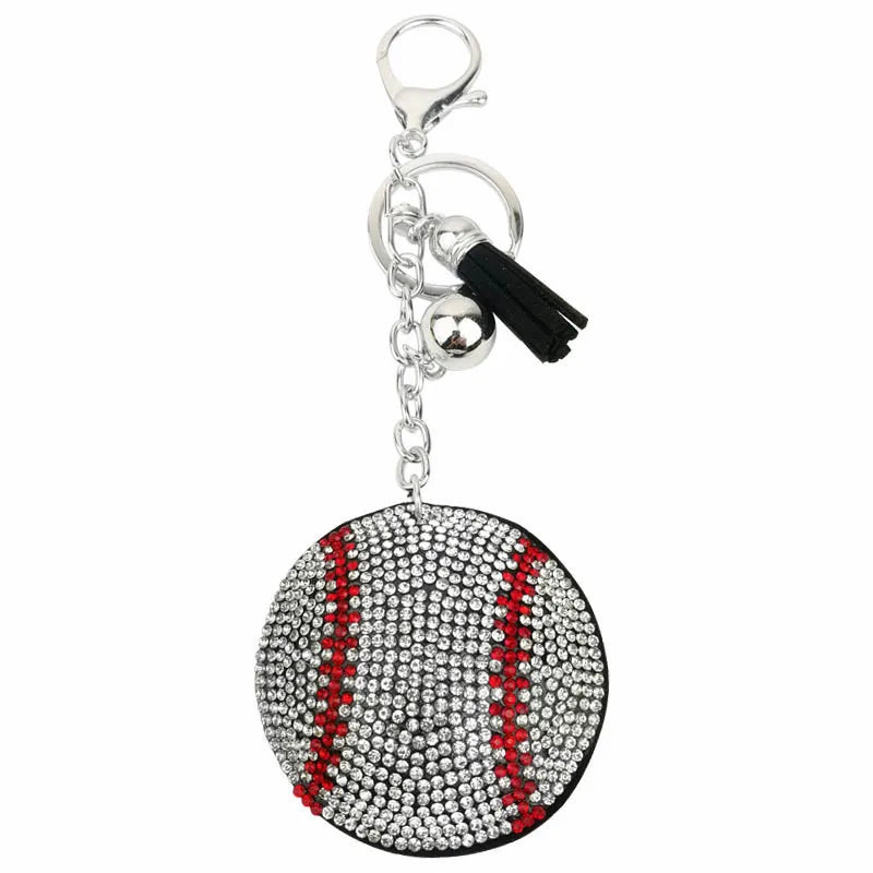 Fashion Ball Alloy Plating Rhinestones Keychain 1 Piece