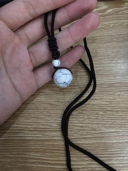 Fashion Ball Natural Stone Polishing Men'S Pendant Necklace 1 Piece