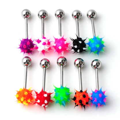 Fashion Ball Stainless Steel Body Piercing Jewelry Silicone Tongue Ring