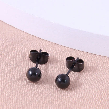 1 Pair Fashion Ball Plating Stainless Steel Ear Studs