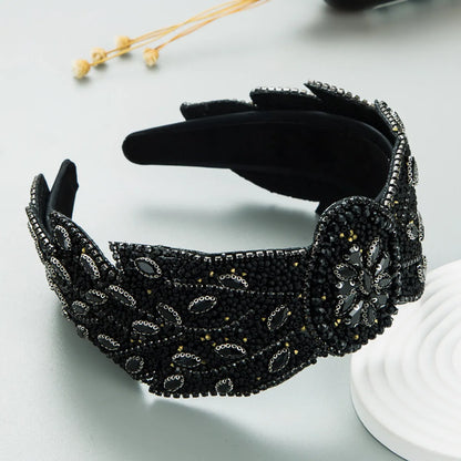 Fashion Baroque Retro Wide-Brimmed Leaves Flower Hair Accessories Headband