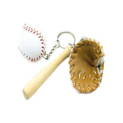 Fashion Baseball Pu Leather Unisex Bag Pendant Keychain