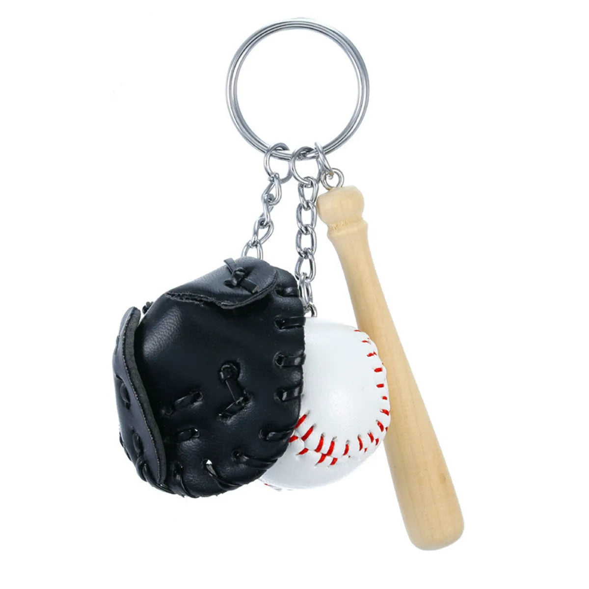 Fashion Baseball Pu Leather Unisex Bag Pendant Keychain