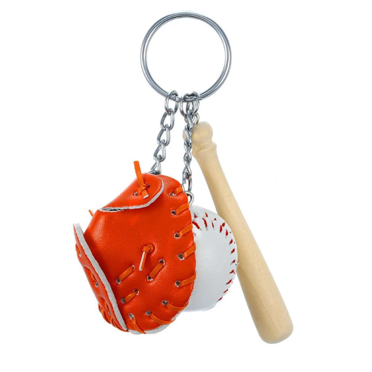 Fashion Baseball Pu Leather Unisex Bag Pendant Keychain